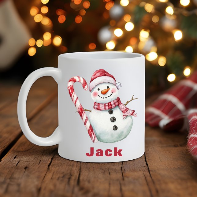 Candy Cane Snowman Weihnachten Kaffeetasse (Candy Cane Snowman Christmas Coffee Mug
)