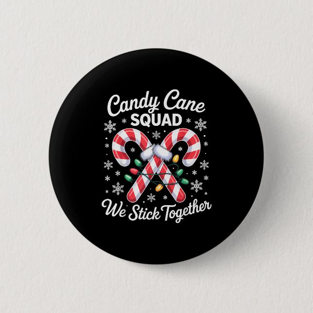 Candy Cane Squad Cute Christmas Matching Design  Button (Vorderseite)