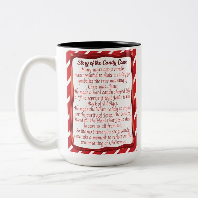 Candy Cane Story Zweifarbige Tasse (Links)