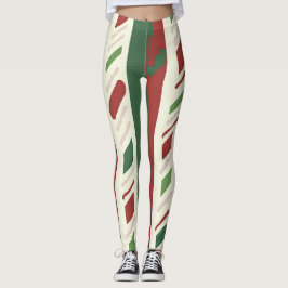 Candy Cane Streifen in Rot und Grün Leggings