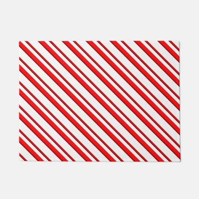 Candy Cane Streifen, Peppermint rot und weiß Fußmatte (Vorderseite)