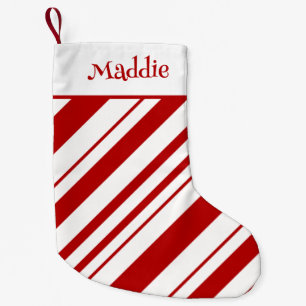 Candy Cane Streifen Personalisierter Name Kleiner Weihnachtsstrumpf