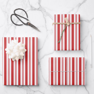 Candy Cane Streifen rot und weiß Geschenkpapier Set