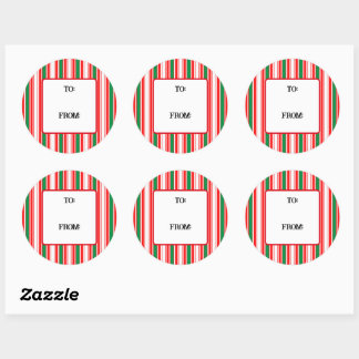 Candy Cane Streifen Weihnachten Runder Aufkleber