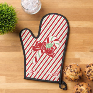 Candy-Cane-Streifen-Weihnachts-Topflappen Ofenhandschuh