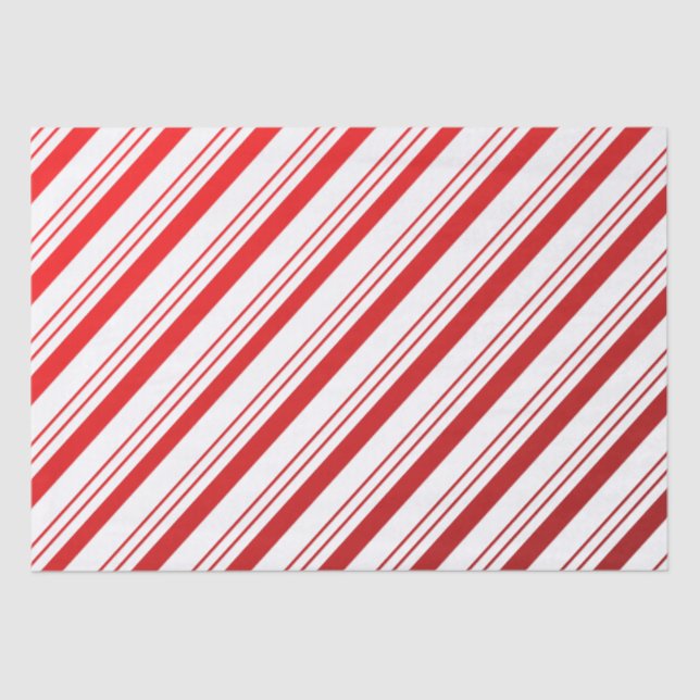 Candy Cane Streifen Weihnachtszettel Seidenpapier (Vorderseite)