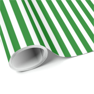 Candy Cane Streifen zu Weihnachten Grün & Schnee Geschenkpapier