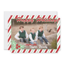 Candy Cane Stripe Foto-Karte