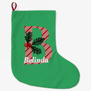 Candy Cane Stripe Letter B Große Weihnachten Großer Weihnachtsstrumpf