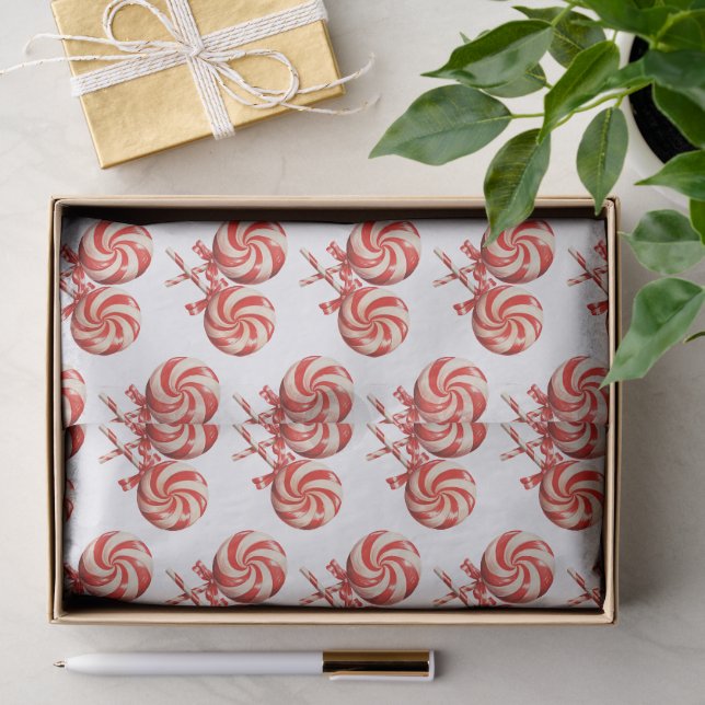 Candy Cane Stripe Lolli Pops Weihnachtssüßen Seidenpapier (Geschenk)