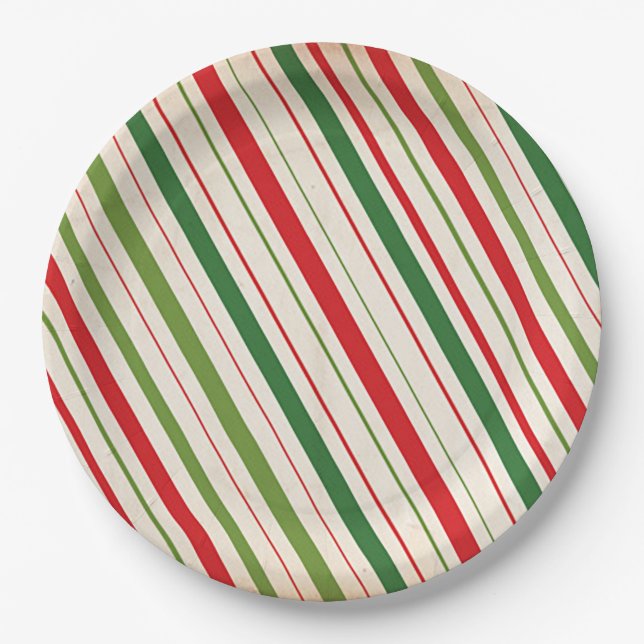 Candy Cane Stripe Pappteller (Vorderseite)