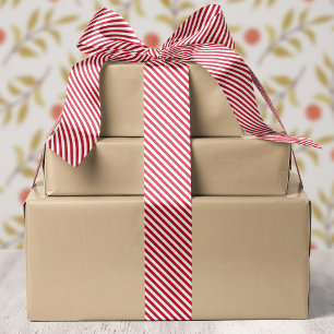 Candy Cane Stripe Red and White Christmas Satinband