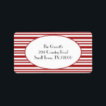 Candy Cane Stripe Red Christmas Address Adressaufkleber<br><div class="desc">Schicken Sie Ihre Weihnachtskarten und Briefe mit einer Touch Weihnachten mit unseren individuellen Weihnachtsadressen-Etiketten. Sehen Sie sich unsere ganze Reihe von Urlaubsgegenständen in unserem Zazzle-Shop an.</div>