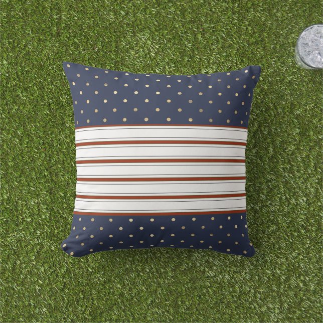 Candy Cane Stripes & Polka Dots Throw Kissen (Golfball-Marker)