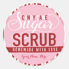 Candy Cane Sugar Scrub Labels Custom Mason Jar Runder Aufkleber
