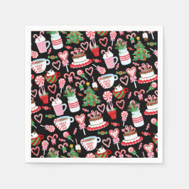 Candy Cane Süßigkeiten Muster Serviette