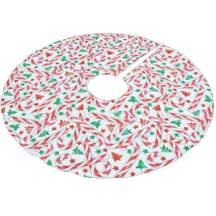 Candy Cane Sweetness Polyester Weihnachtsbaumdecke