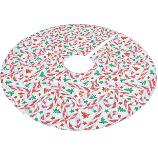 Candy Cane Sweetness Polyester Weihnachtsbaumdecke