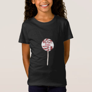 Candy Cane Swirl Lollipop mit Name T-Shirt