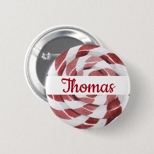 Candy Cane Swirl mit Namen Button
