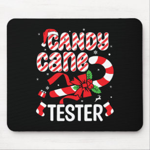 Candy Cane Tester Crew - Funny Christmas Holiday M Mousepad