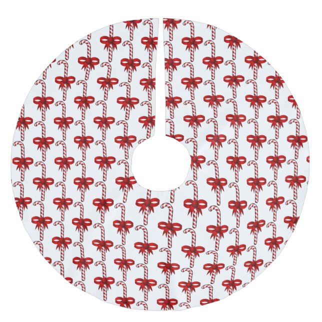 Candy Cane Tree Skirt Polyester Weihnachtsbaumdecke (Vorderseite)