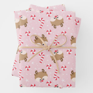 Candy Cane und Peppermint Lovin’ Rentier Geschenkpapier Set