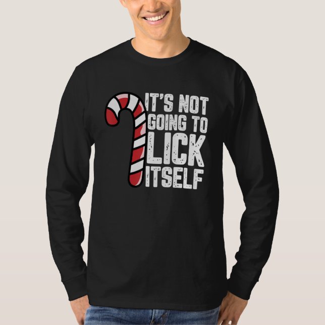 Candy Cane Ungeeignete Erwachsene Humor Funny Chri T-Shirt (Vorderseite)