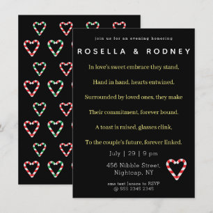 Candy Cane Valentine Engagement Party Einladung