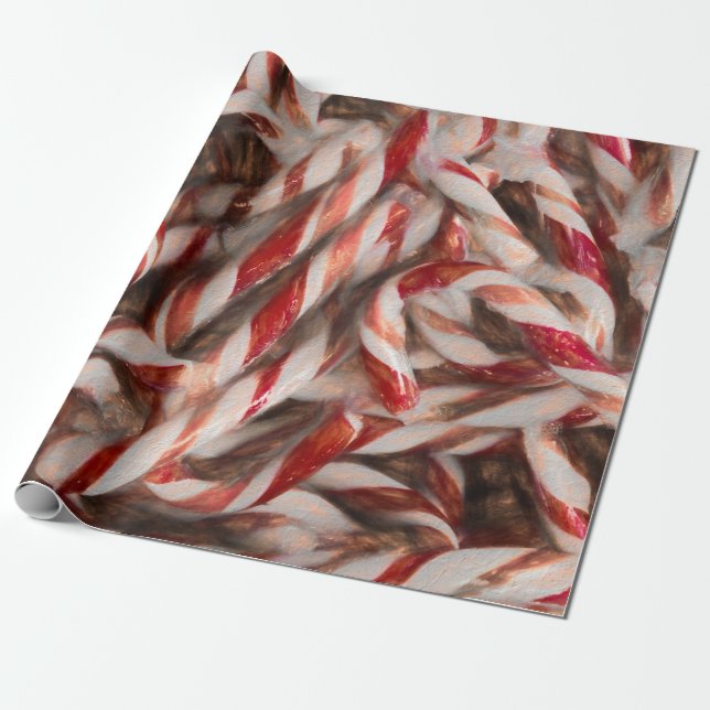 Candy Cane Vintag Antike Weihnachten Geschenkpapier (Ungerollt)