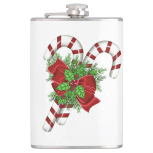 Candy Cane Vinyl Wrapped Flask Flachmann