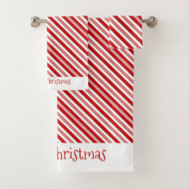 Candy Cane Weihnachten Badhandtuch Set