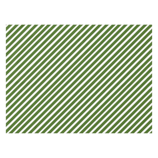 Candy Cane Weihnachten Grün & Weiß Streifen Tischdecke (Vorderseite (Horizontal))