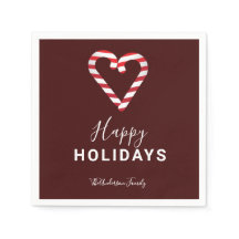 Candy Cane Weihnachten Minimal Red Happy Holidays