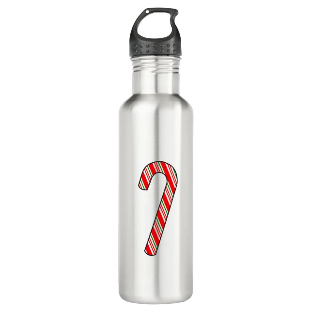 Candy Cane Weihnachten Zeichnend Edelstahlflasche (Vorderseite)