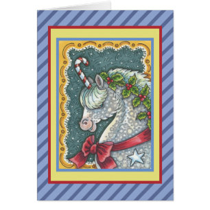 CANDY CANE WEIHNACHTS-EINHORN-GRUSSKARTE V