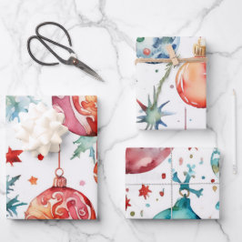 Candy Cane Weihnachtsballs Geschenkpapier Set