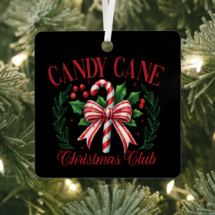 Candy Cane Weihnachtsclub-Team passend Winter Ornament Aus Metall