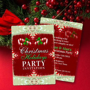 Candy Cane Weihnachtsfeier  Einladung