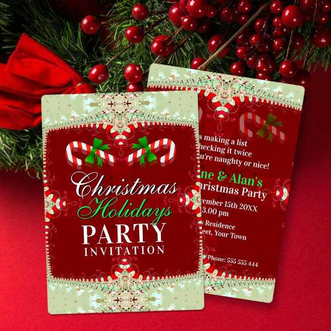 Candy Cane Weihnachtsfeier  Einladung (Von Creator hochgeladen)