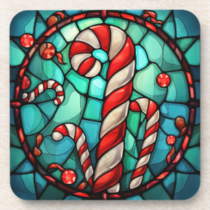 Candy Cane Weihnachtsglas Getränkeuntersetzer