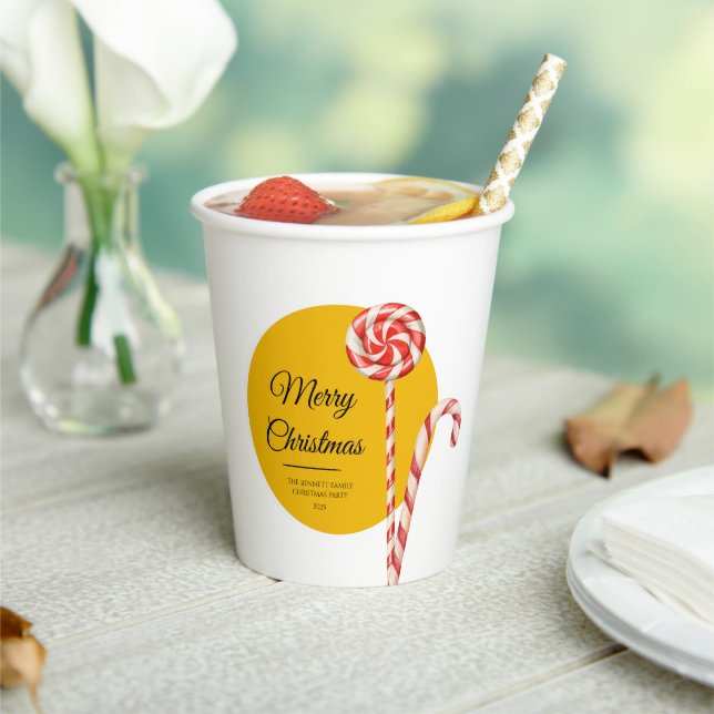 Candy Cane Weihnachtspapier Cups | Party Cups Pappbecher (In Situ)