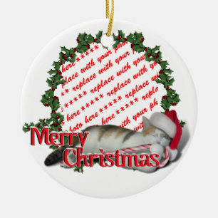 Candy Cane Weihnachtsrahmen für Fotos Keramikornament