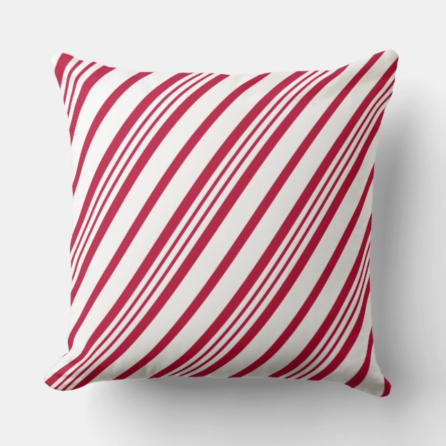 Candy Cane Weihnachtsstreifen Kissen (Vorderseite)