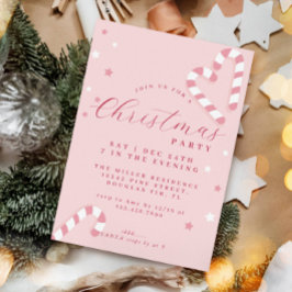 Candy Cane Weihnachtszeit Party Einladung Pink