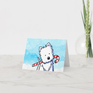 Candy Cane Westie Christmas Card Feiertagskarte