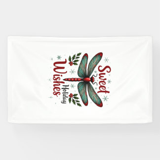 Candy Cane Wings Dragonfly Banner