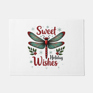 Candy Cane Wings Dragonfly Fußmatte