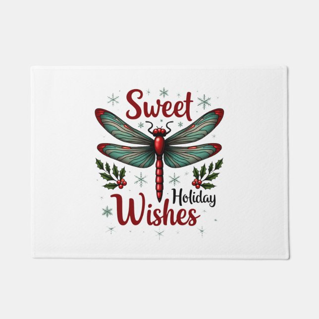 Candy Cane Wings Dragonfly Fußmatte (Vorderseite)