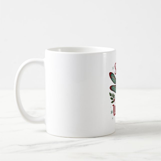 Candy Cane Wings Dragonfly Kaffeetasse (Links)